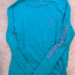 Vineyard Vines Xs teal long sleeve shirt